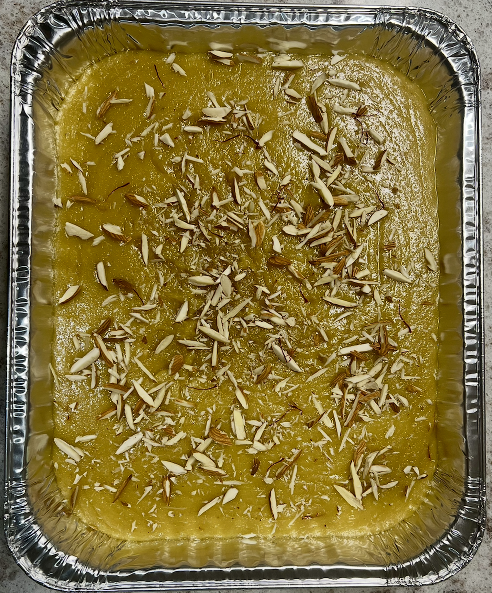 Rich and creamy Badam Halwa made with almonds